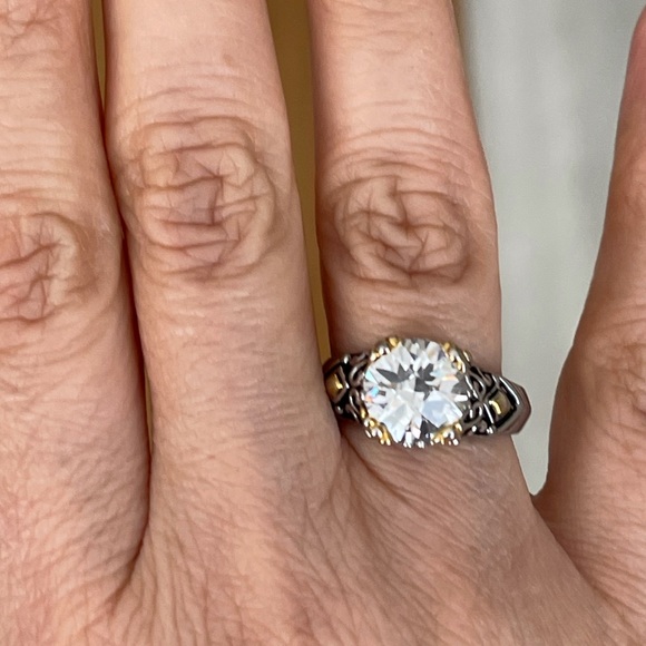 Premier Designs 4Ct CZ gold silver tone ring - Picture 6 of 12